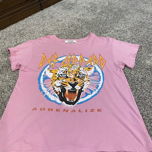 Anthropologie Pink Def Leppard Tee - Picture 1 of 4